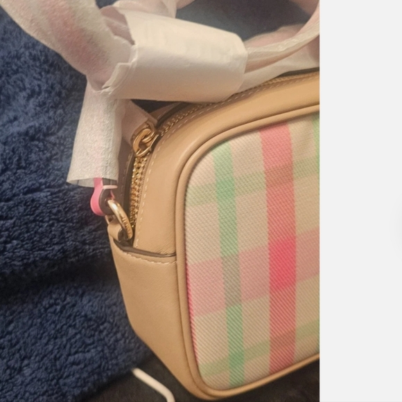 Coach Plaid Crossbody Bag with Tan Trim Leather - Picture 3 of 3